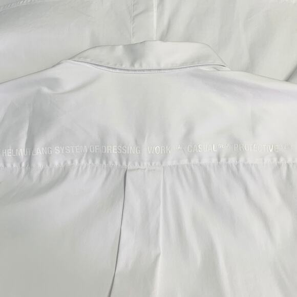 HELMUT LANG Size M White Cotton Blend Button Up Long Sleeve Shirt - Picture 5 of 9